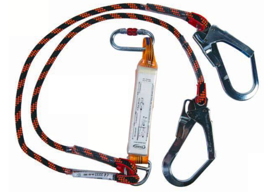 242-3 Lanyard 1.2 Metre Şok Emicili Çift Bacaklı Dikişli Halatlı
