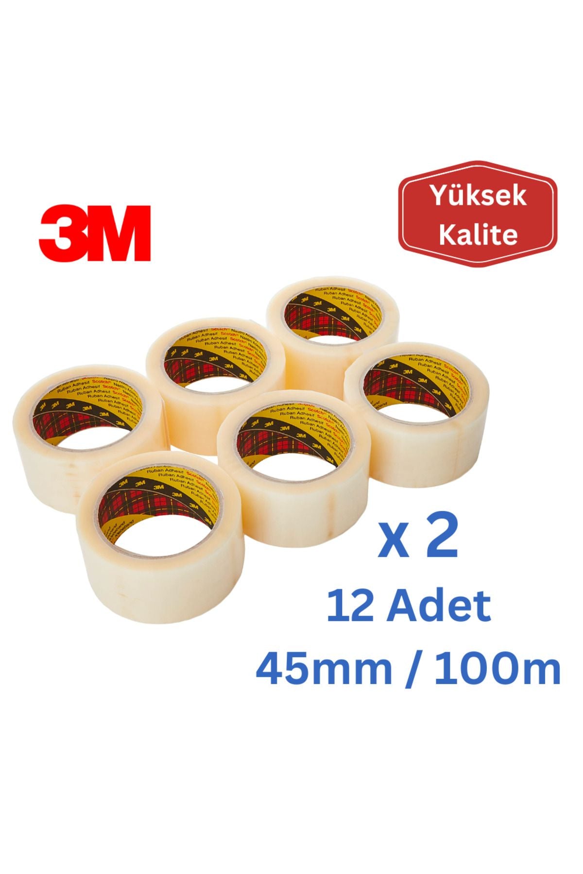 3M 371 Şeffaf Koli Bandı Yüksek Kalite - (45mm x 100m)