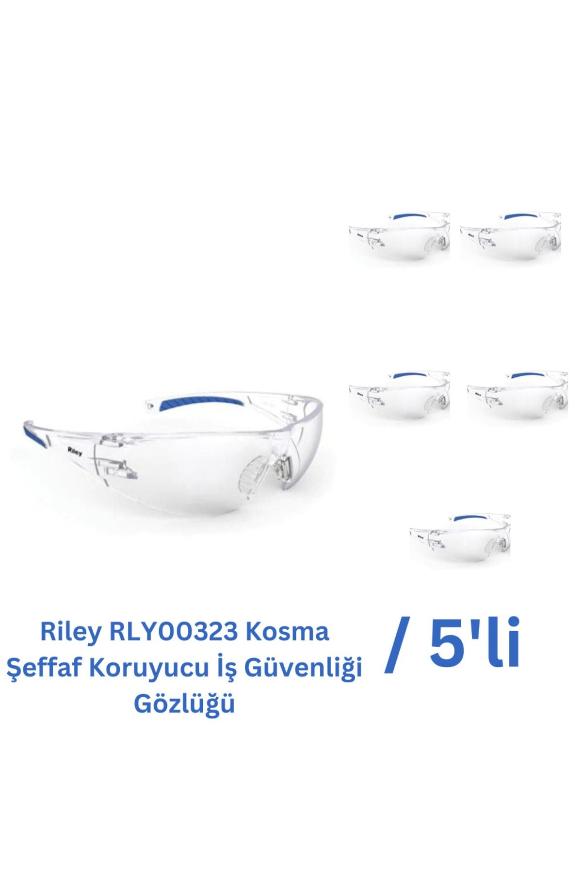 Riley RLY00323 Kosma Şeffaf Gözlük- 5 Adet